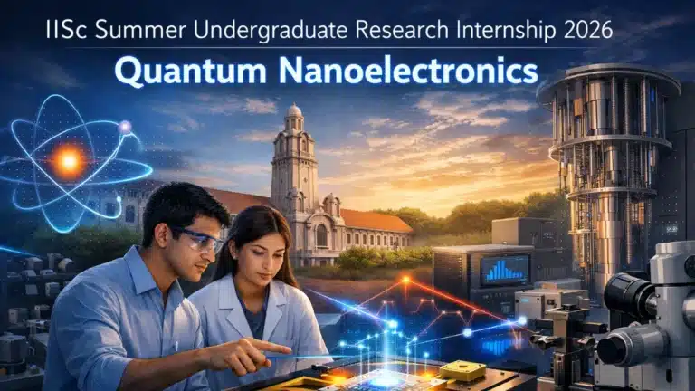 IISc invites Application for Summer Undergraduate Research Research Internship 2026 in Quantum Nanoelectronics 7 IISc Bangalore Summer Undergraduate Research Internship 2026