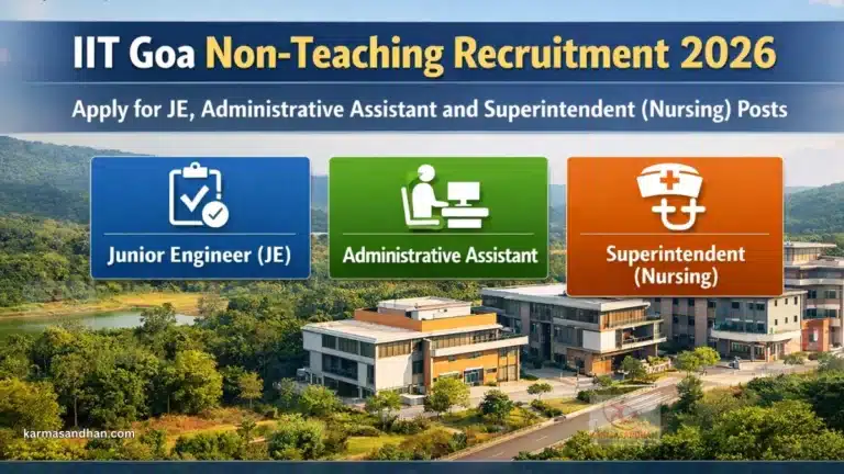 IIT Goa Non-Teaching Recruitment 2026, Apply for JE, Administrative Assistant and Superintendent (Nursing) Posts 33 IIT Goa Non-Teaching Recruitment 2026