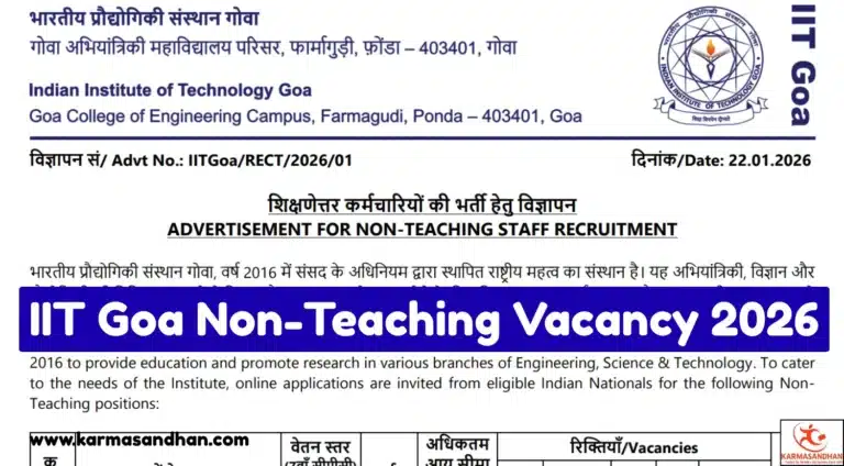 IIT Goa Non-Teaching Vacancy 2026