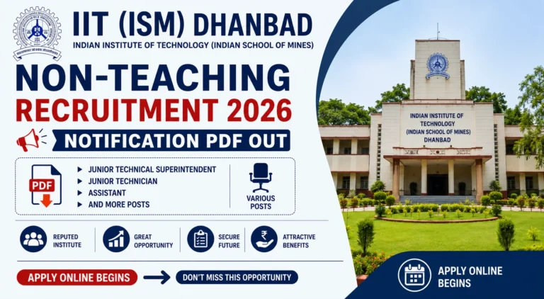IIT ISM Dhanbad Non-Teaching Recruitment 2026 Notification PDF Out for Junior Technical Superintendent, Junior Technician & More Posts 30 IIT ISM Dhanbad Non-Teaching Recruitment 2026
