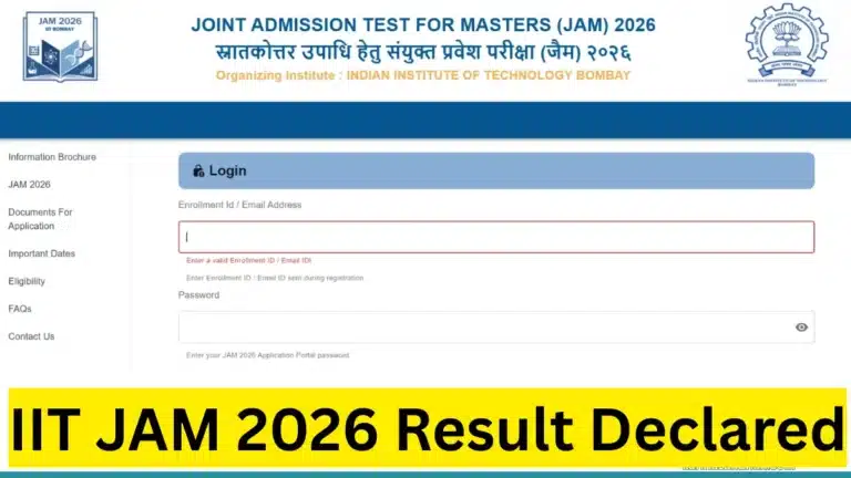 IIT JAM 2026 Result Declared, IIT Bombay Activate Direct Result Link at jam2026.iitb.ac.in 17 IIT JAM 2026 Result Declared