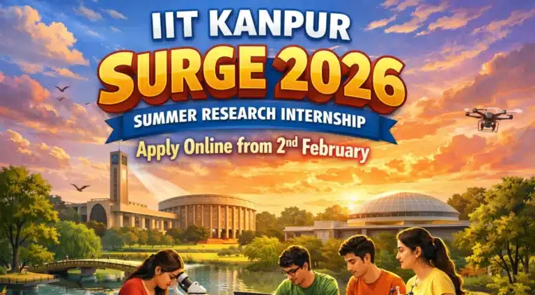 IIT Kanpur SURGE 2026 for Summer Research Internship, Apply Online from 2nd February 24 IIT Kanpur SURGE 2026 for Summer Research Internship