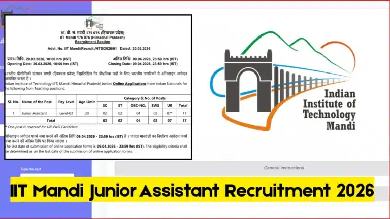IIT Mandi Junior Assistant Recruitment 2026 Notification Out, Apply Online @iitmandint.samarth.edu.in 34 IIT Mandi Junior Assistant Recruitment 2026