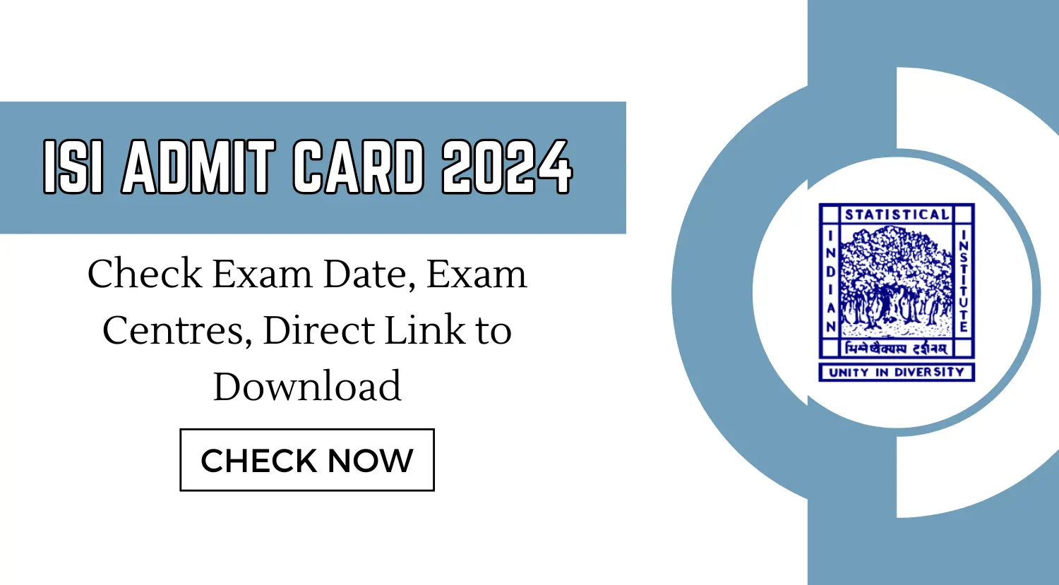 ISI Admit Card 2024 - Check Exam Date Exam Centres Direct Link to Download