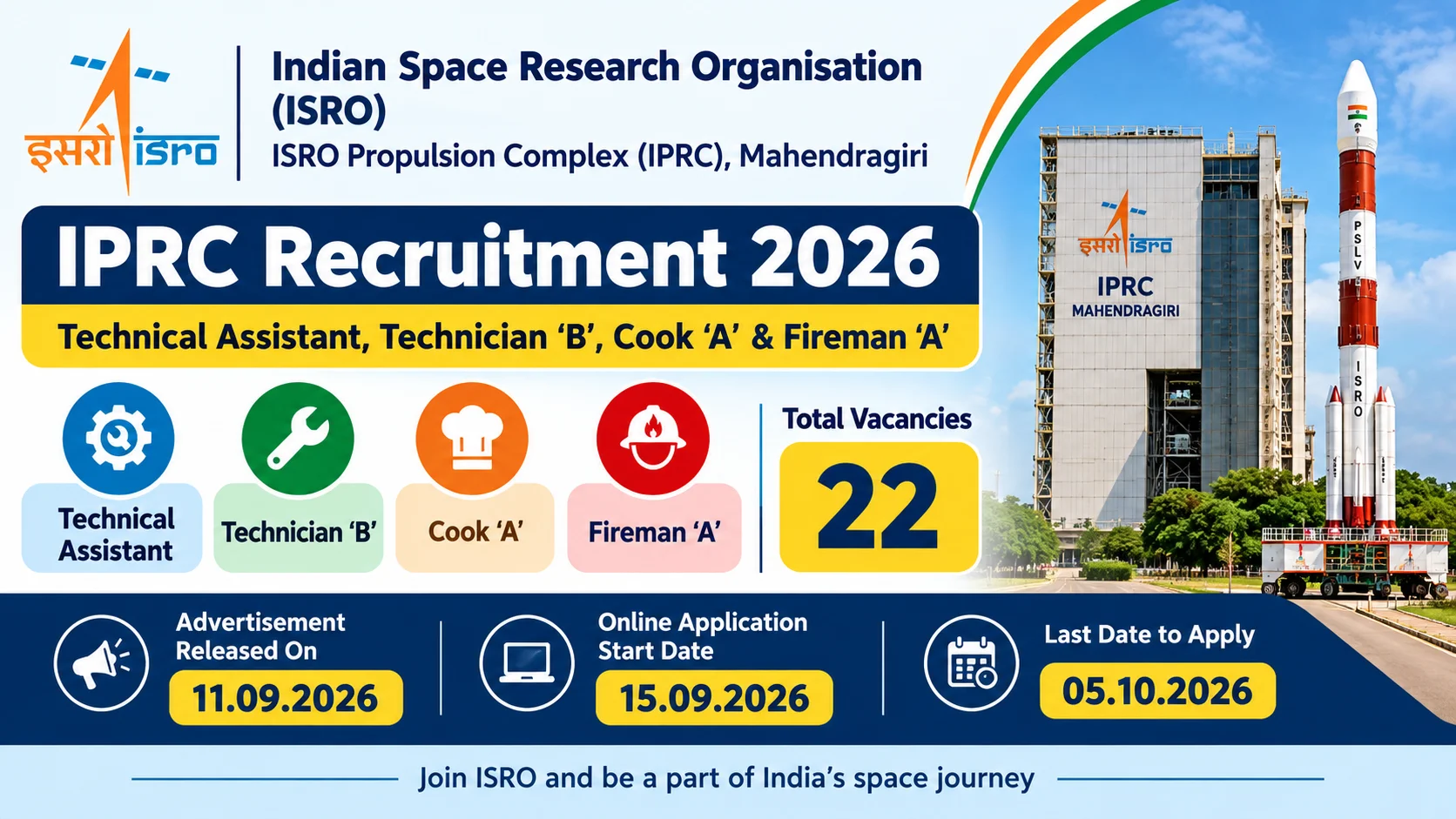 ISRO IPRC Recruitment 2026 Notification Out for Technical Assistant ...