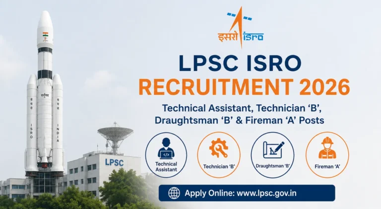 ISRO LPSC Recruitment 2026 for Technical Assistant, Technician & Other Posts, Apply Online Begins 18 ISRO LPSC Recruitment 2026 for Technical Assistant, Technician & Other Posts, Apply Online from 18th August