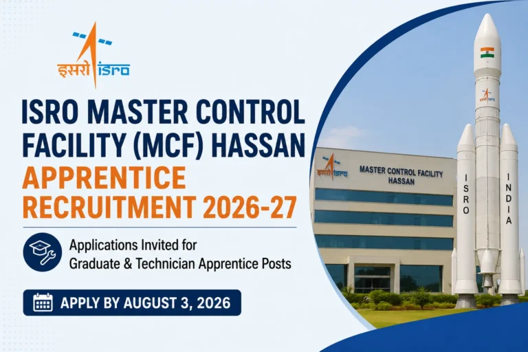 ISRO MCF Hassan Apprentice Recruitment 2026-27: Applications Invited for Graduate & Technician Apprentice Posts, Apply by August 3 40 ISRO MCF Hassan Apprentice Recruitment 2026