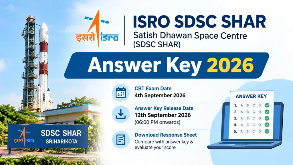 ISRO SDSC SHAR Answer Key 2026 Out, Response Sheet & Raise Objections Link Active 1 ISRO SDSC SHAR Answer Key 2026 Date Out, Response Sheet & Raise Objections
