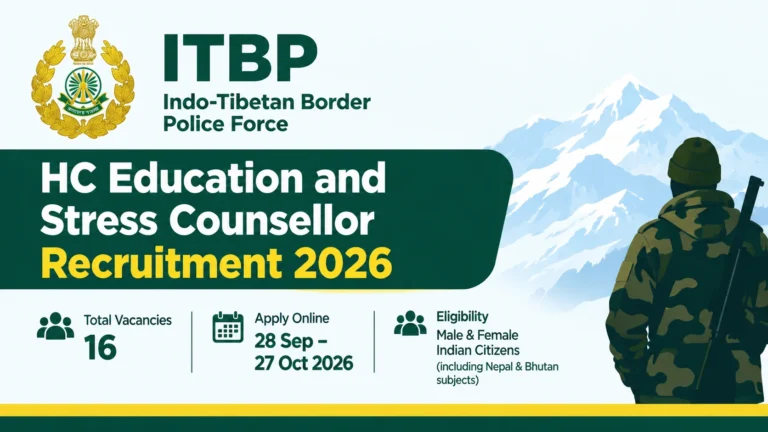 ITBP HC Education & Stress Counsellor Recruitment 2026 Notification Out, Check Details 3 ITBP HC Education & Stress Counsellor Recruitment 2026