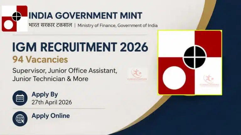 India Government Mint IGM Exam Date 2026 OUT for 94 Supervisor, Junior Office Assistant, Junior Technician and More Posts 23 India Government Mint IGM Recruitment 2026 OUT