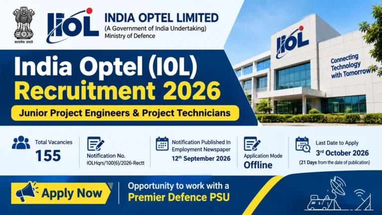 India Optel Limited Recruitment 2026 Notification Out for 155 Junior Project Engineer and Project Technician posts 19 India Optel Limited Recruitment 2026 Notification Out for 155 Junior Project Engineer and Project Technician posts