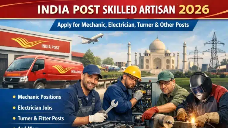 India Post Skilled Artisan Recruitment 2026, Apply for Mechanic, Electrician, Turner & Other Posts 30 India Post Skilled Artisan Recruitment 2026