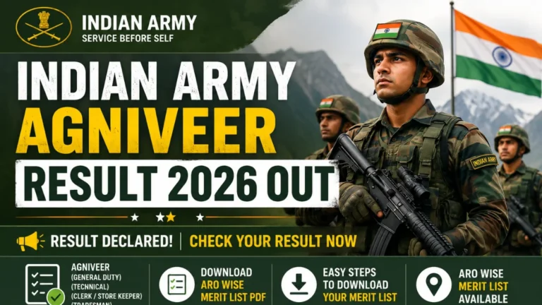 Indian Army Agniveer CCE Result 2026 Out: Download ARO-Wise Merit List PDF, Check Rally Schedule 4 Indian Army Agniveer Result 2026