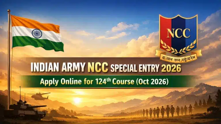 Indian Army NCC Special Entry 2026, Apply Online for 124th Course (Oct 2026) 7 Indian Army NCC Special Entry 124th Course (Oct 2026)