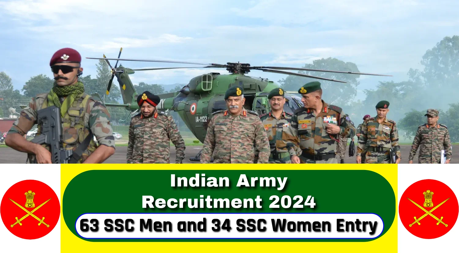 Indian Army Recruitment 2024 Notification for 3 SSC Men and 34 SSC Women Entry 2024 Out, Check Details Now