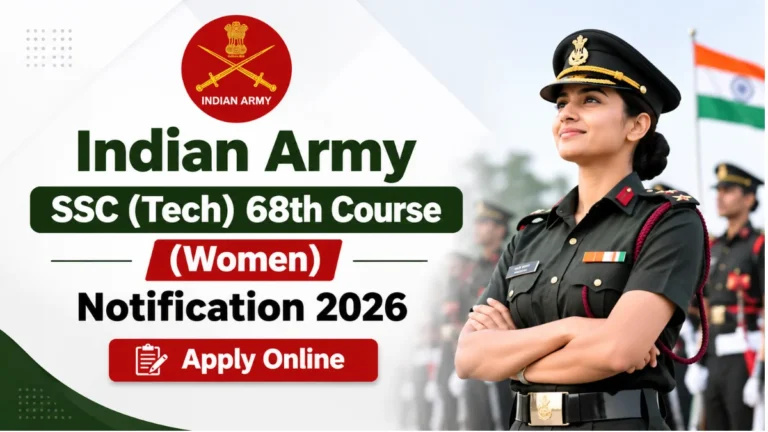 Indian Army SSC (Tech) 68th Course (Women) Notification 2026, Apply Online 28 Indian Army SSC (Tech) 68th Course (Women) Notification 2026