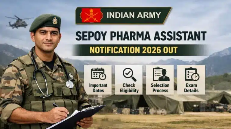 Indian Army Sepoy Pharma Assistant Notification 2026 Out, Check Eligibility, Selection Process, Dates 24 Indian Army Sepoy Pharma Assistant Notification 2026