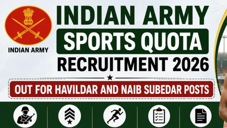 Indian Army Sports Quota Recruitment 2026 Out for Havildar and Naib Subedar Posts, Check Details 16 Indian Army Sports Quota Recruitment 2026