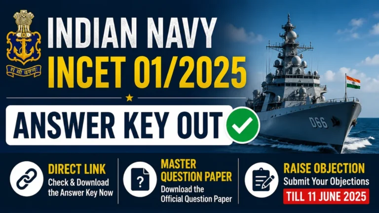 Indian Navy INCET 01/2025 Answer Key Out: Direct Link Active, Master Question Paper, Raise Objection Till 11 June 40 Indian Navy INCET 01/2025 Answer Key 2026