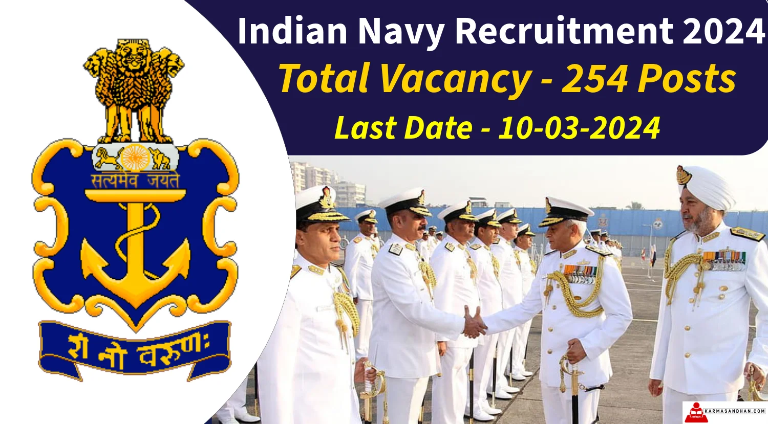 Indian Navy SSC Officers Recruitment 2024 Notification Out for 254 Posts