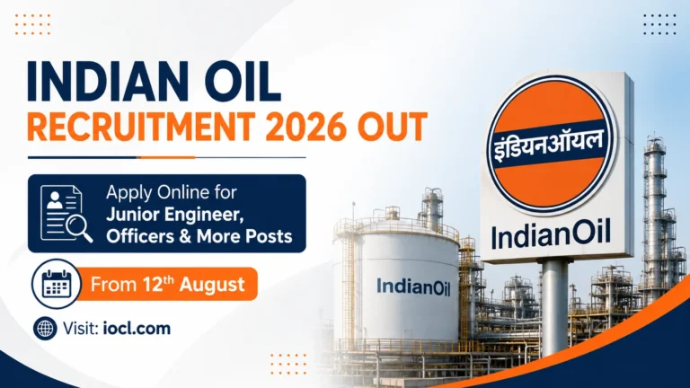 Indian Oil Executive Recruitment 2026, Apply Online for 470 Junior Engineer, Officers & More Posts by 3rd Sep 21 Indian Oil Recruitment 2026 Out, Apply Online For Junior Engineer, Officers & More Posts at iocl.com From 12th August