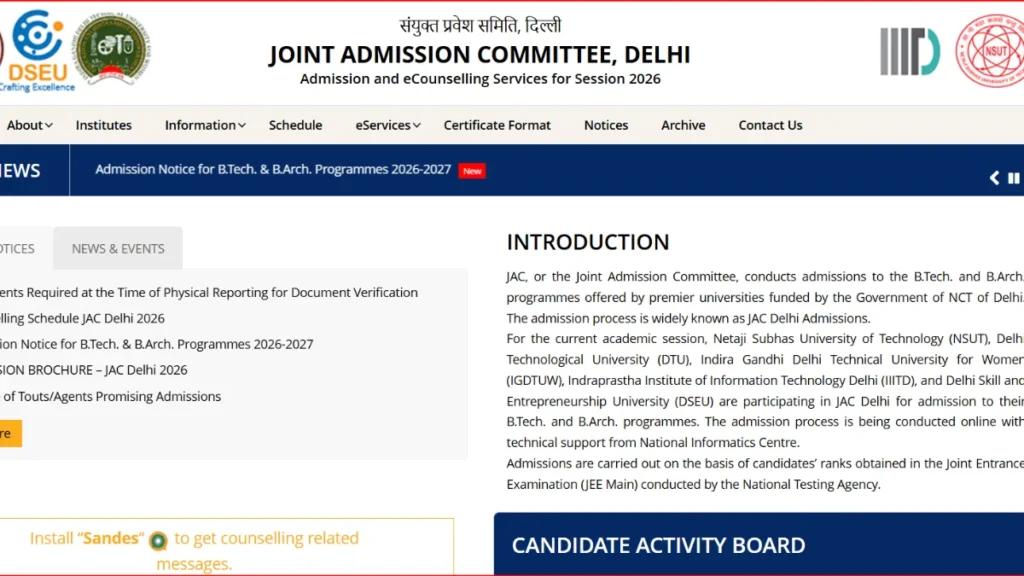 JAC Delhi Round 1 Seat Allotment Result 2026 OUT, Direct Link, Admission Dates and Process 1 JAC Delhi Round 1 Seat Allotment Result 2026, Direct Link, Admission Dates and Process
