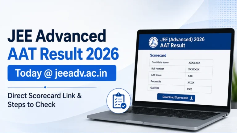 JEE Advanced AAT Result 2026 OUT @ jeeadv.ac.in – Direct Scorecard Link & Steps to Check 36 JEE Advanced AAT Result 2026