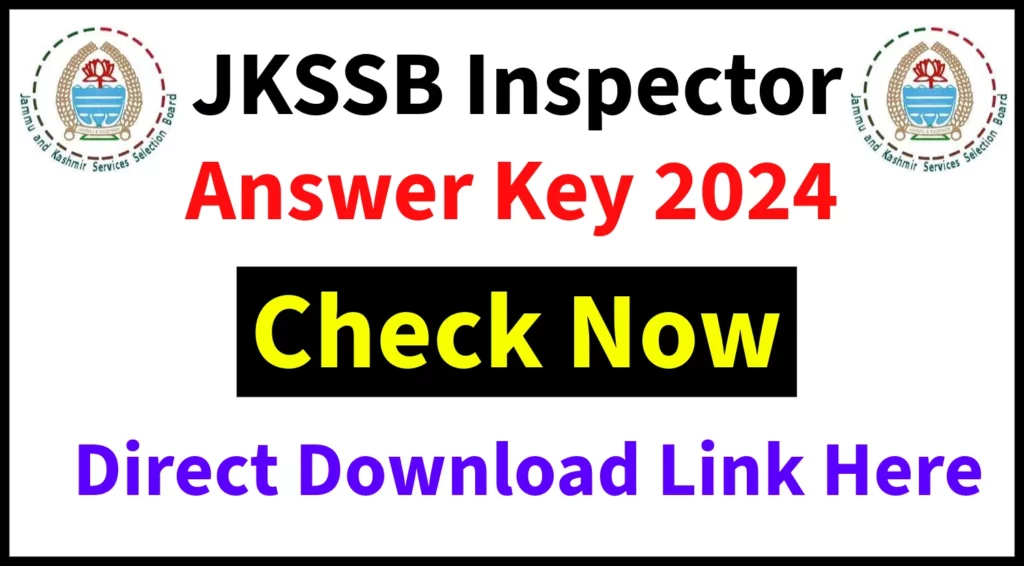 JKSSB Inspector Answer Key 2024