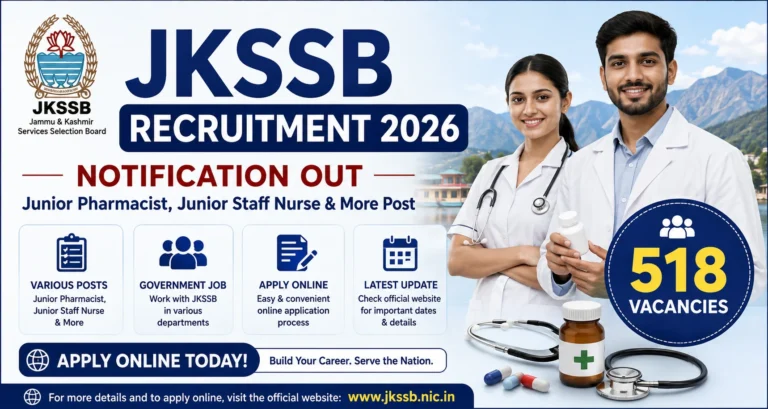 JKSSB Recruitment Notification 2026 for Junior Pharmacist, Junior Staff Nurse & More Post, Apply Online For 518 Vacancies 35 JKSSB Recruitment Notification 2026 for Junior Pharmacist, Junior Staff Nurse & More Post, Apply Online For 518 Vacancies