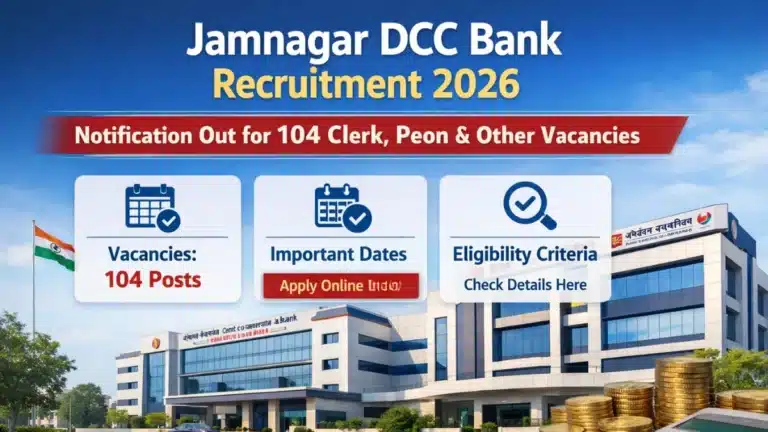 Jamnagar DCC Bank Recruitment 2026 Notification Out for 104 Clerk, Peon and Other Vacancies, Check Dates, Eligibility 24 Jamnagar DCC Bank Recruitment 2026 Notification Out for 104 Clerk, Peon and Other Vacancies, Check Dates, Eligibility