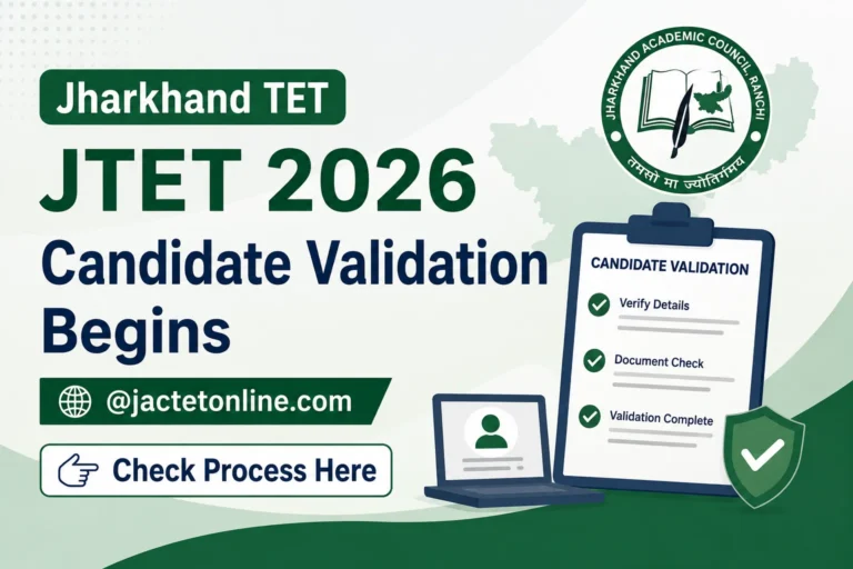 Jharkhand TET JTET 2026 Candidate Validation