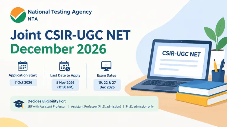 NTA CSIR UGC NET December 2026: Check Dates, Eligibility, Fees, Exam Pattern & How to Apply 10 NTA CSIR UGC NET December 2026: Check Dates, Eligibility, Fees, Exam Pattern & How to Apply