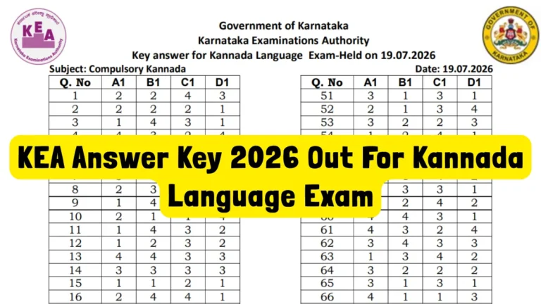 KEA Answer Key 2026 Out For Kannada Language Exam, Downlaod PDF Link Active at cetonline.karnataka.gov.in
