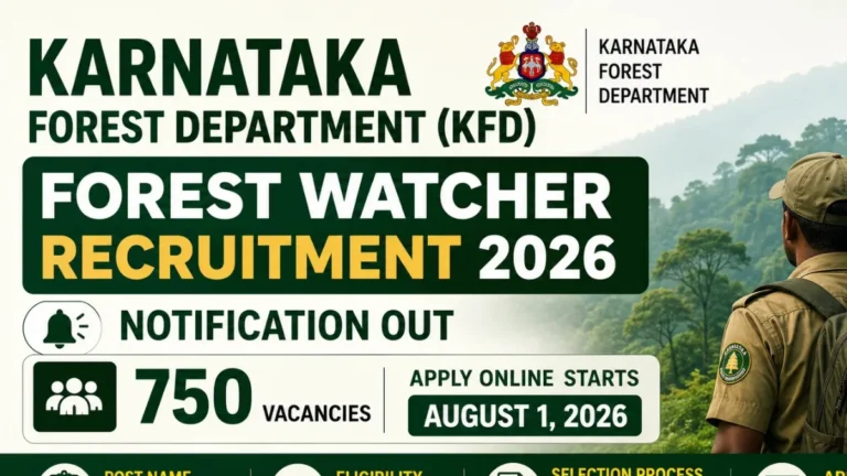 KFD Forest Watcher Recruitment 2026 Notification Out for 750 Vacancies, Apply Online Starts August 1 30 KFD Forest Watcher Recruitment 2026 Notification Out for 750 Vacancies