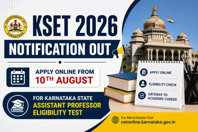 KSET 2026 Notification Out, Apply Online from 10th August for Karnataka State Assistant Professor Eligibility Test 37 KSET 2026 Notification Out, Apply Online from 10th August for Karnataka State Assistant Professor Eligibility Test