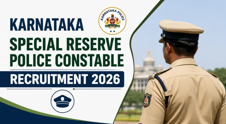 KSRP Police Constable Recruitment 2026, Check Eligibility, Vacancy for Karnataka Special Reserve Police Constable Posts 12 KSRP Police Constable Recruitment 2026 Notification Out, Apply Online For Special Reserve Police Constable Posts