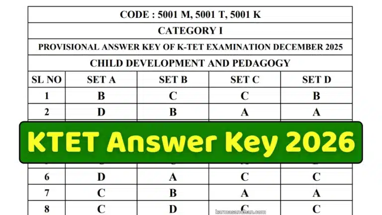 KTET Answer Key 2026 Out @ktet.kerala.gov.in, Category-wise PDFs, Direct Download Link & Objection Process 40 KTET Answer Key 2026