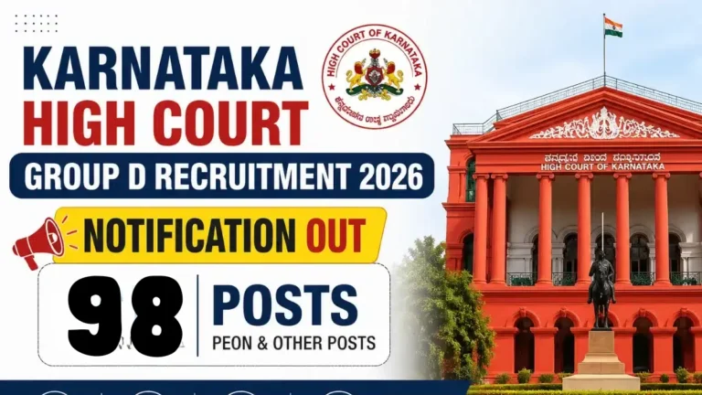 Karnataka High Court Group D Recruitment 2026, Apply Online for 98 Peon & Other Posts by 31st July 15 Karnataka High Court Group D Recruitment 2026