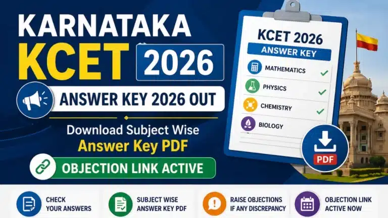 Karnataka KCET Answer Key 2026 Out, Download Subject Wise Answer Key PDF, Objection Link Active 19 Karnataka KCET Answer Key 2026