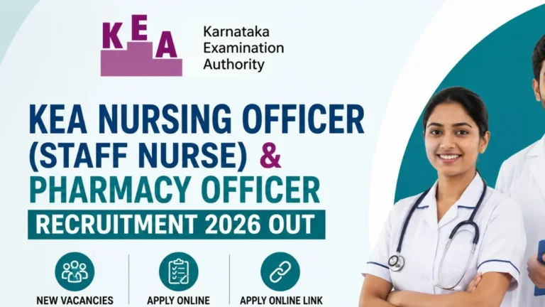 KEA Nursing & Pharmacy Officer Recruitment 2026 Out, 233 New Vacancies, Apply Online Link, Dates 20 Karnataka KEA Nursing & Pharmacy Officer Recruitment 2026 Out, 227 New Vacancies, Apply Online Link, Dates