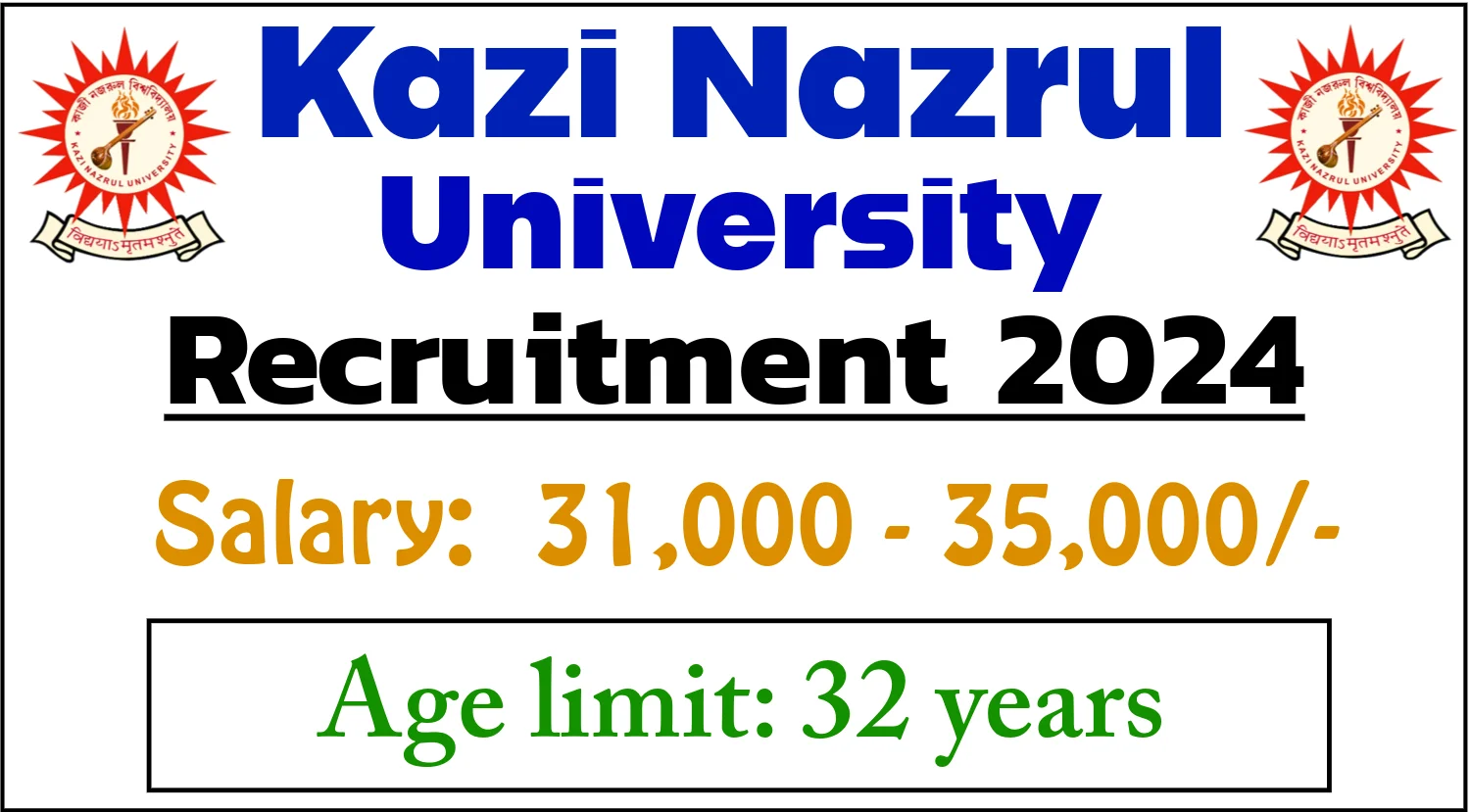Kazi Nazrul University JRF or SRF Recruitment 2024