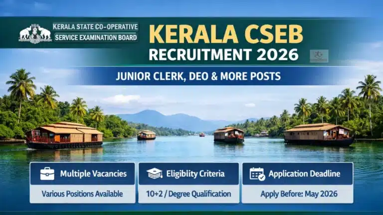 Kerala CSEB Recruitment 2026, Apply Online for Junior Clerk, Data Entry Operator and More Posts 27 Kerala CSEB Recruitment 2026, Apply Online for Junior Clerk, Data Entry Operator and More Posts