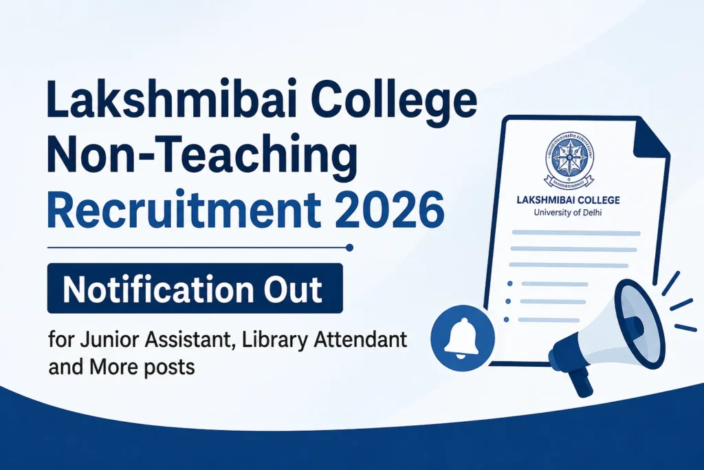 Delhi Lakshmibai College Non-Teaching Recruitment 2026 Notification Out for Junior Assistant, Library Attendant and More posts 1 Lakshmibai College Non-Teaching Recruitment 2026 Notification Out for Junior Assistant, Library Attendant and More posts