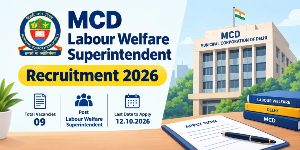 MCD Labour Welfare Superintendent Recruitment 2026 Notification Out, Apply Offline 1 MCD Labour Welfare Superintendent Recruitment 2026 Notification Out, Apply Offline