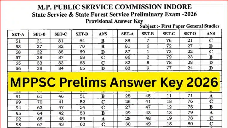 MPPSC Prelims Answer Key 2026 Out, Provisional Answer Key PDF Download Link Active 18 MPPSC Prelims Answer Key 2026