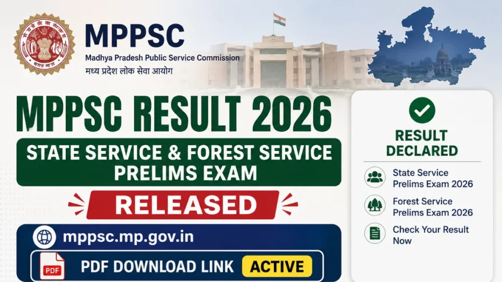 MPPSC Result 2026 State Service & Forest Service Prelims Exam Released, mppsc.mp.gov.in PDF Download Link Active 1 MPPSC Result 2026 State Service & Forest Service Prelims Exam Released, mppsc.mp.gov.in PDF Download Link Active
