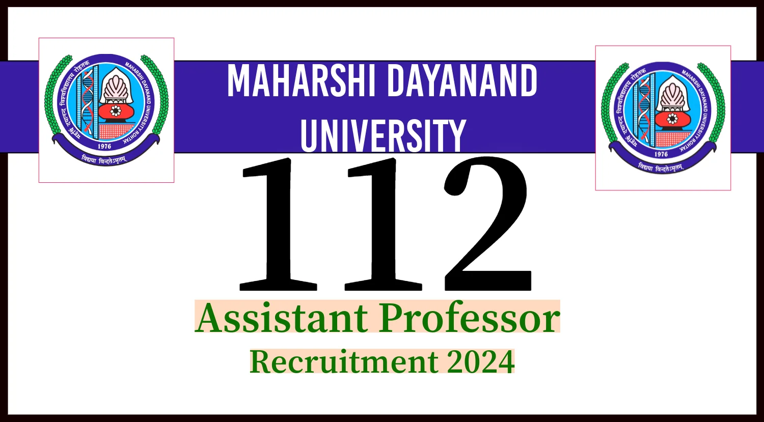 Maharshi Dayanand University MDU Assistant Professor