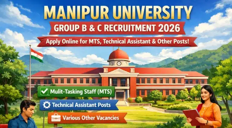Manipur University Group B & C Recruitment 2026, Apply Online for MTS, Technical Assistant & Other Posts 4 Manipur University Group B C Recruitment 2026