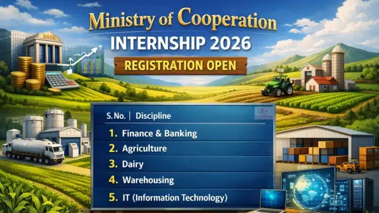 Ministry of Cooperation Internship 2026 Registration Open, Last Date to Apply 5th March 2026 11 Ministry of Cooperation Internship 2026