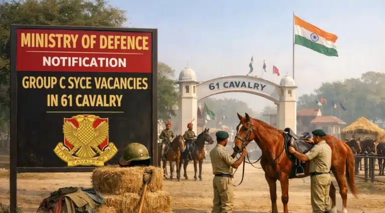 Ministry of Defence Releases Notification for Group C Syce Vacancies in 61 Cavalry 36 Ministry of Defence Releases Notification for Group C Syce Vacancies in 61 Cavalry